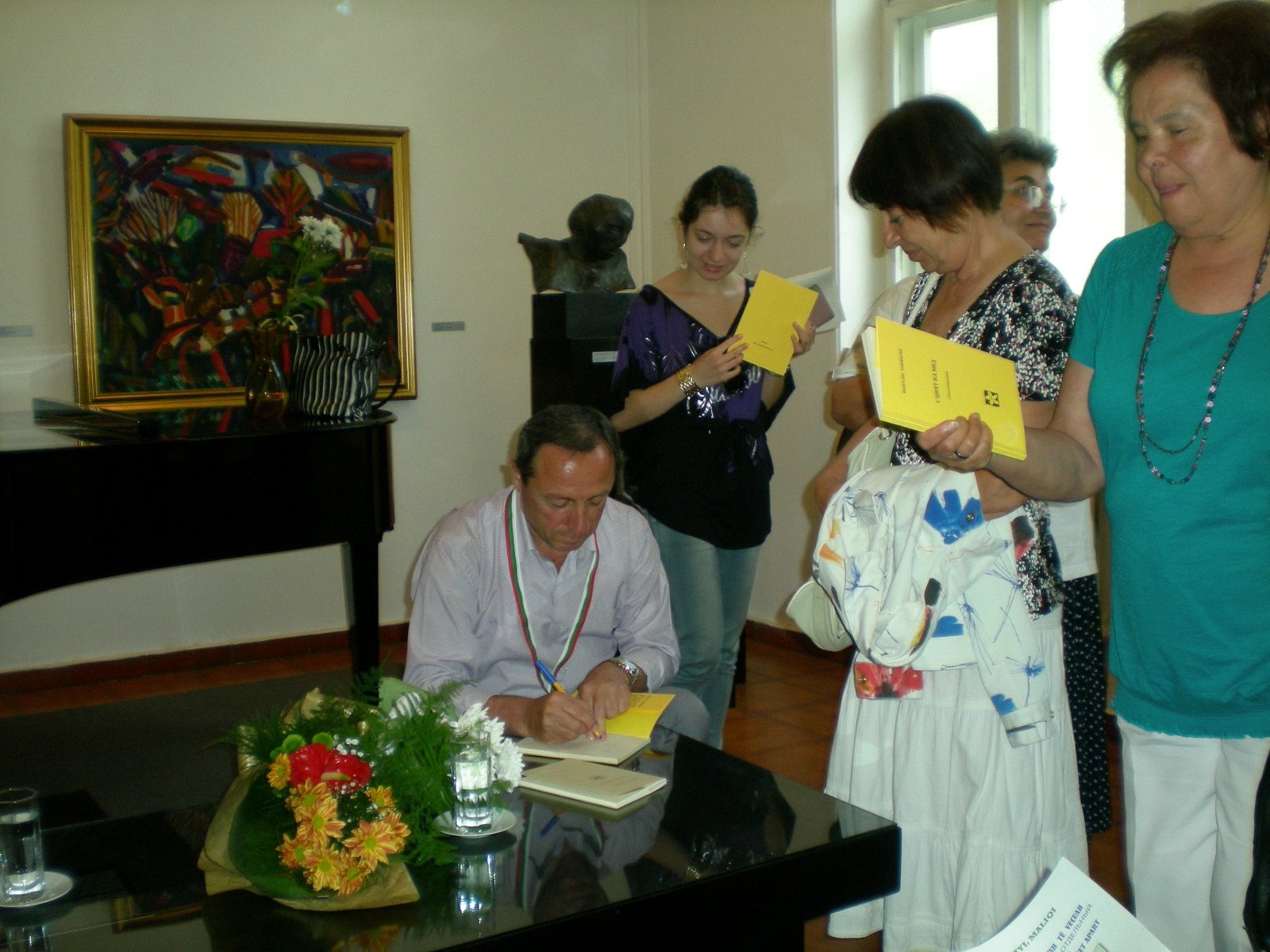 Signing the Bulgarian edition of his poems